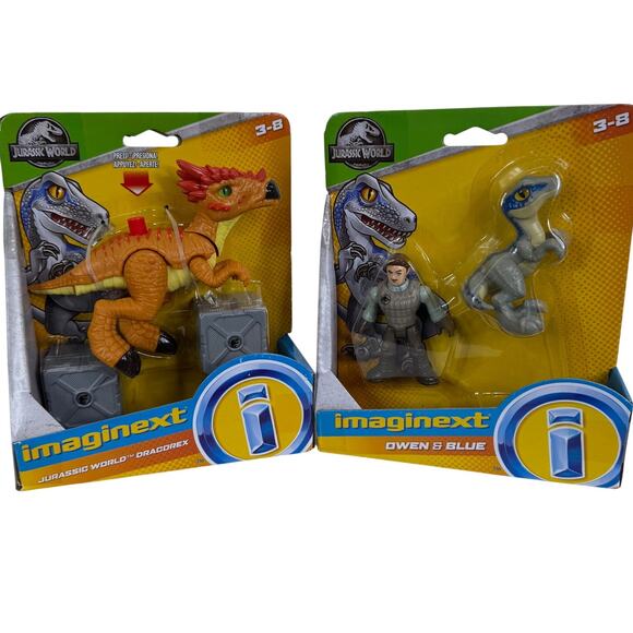 Fisher-Price Imaginext Jurassic World Dracorex Dinosaur & Owen and Blue Lot - Picture 1 of 7